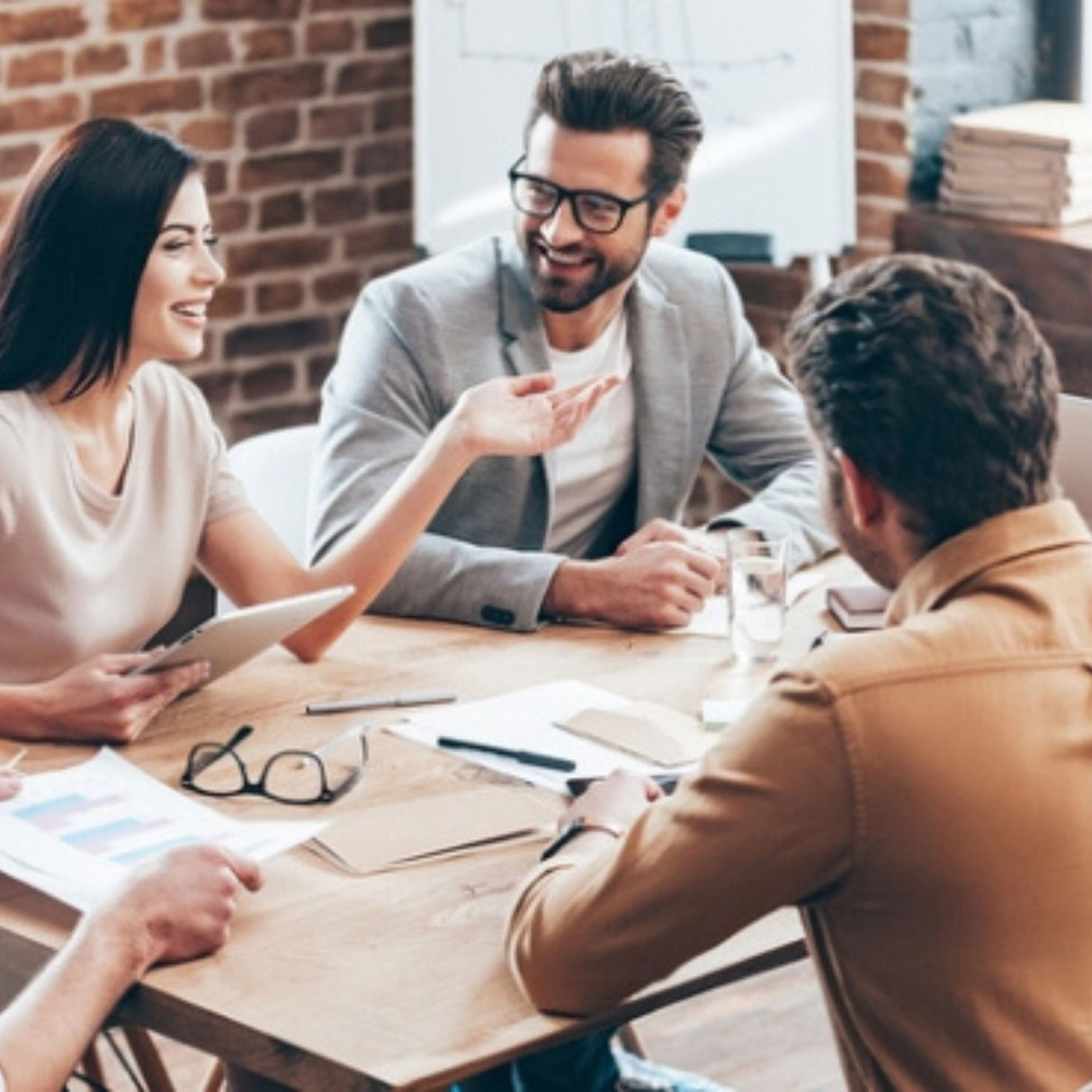 people communicating at work