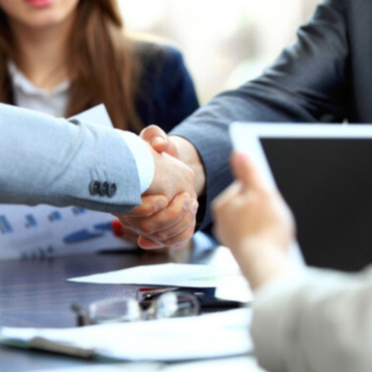 hand shake during meeting