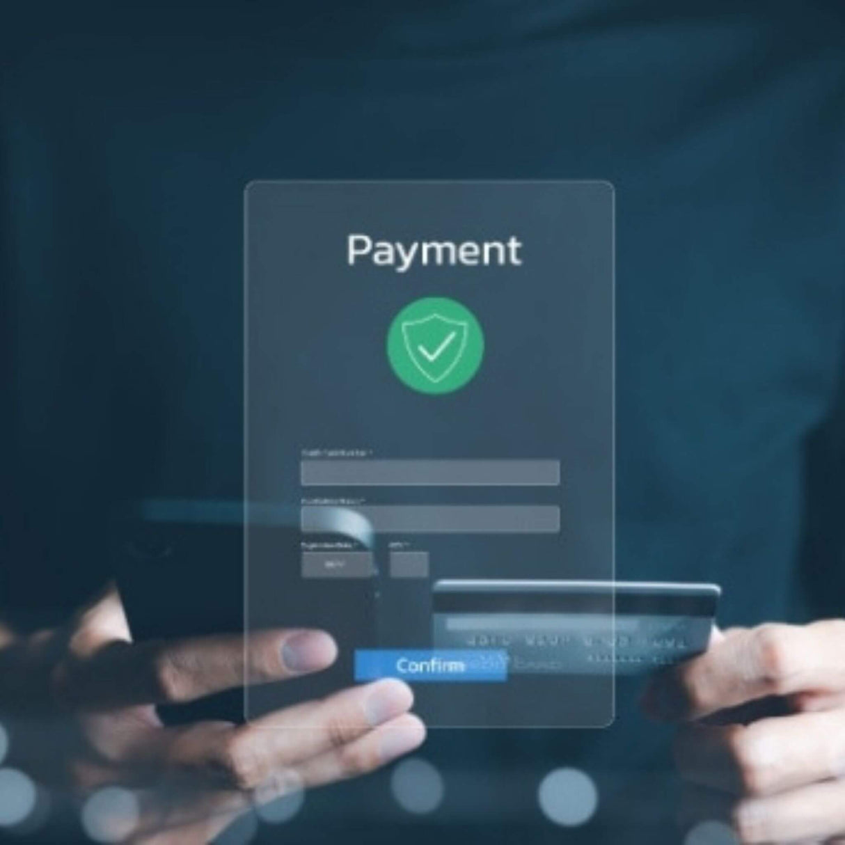 payment screen with a green checkmark