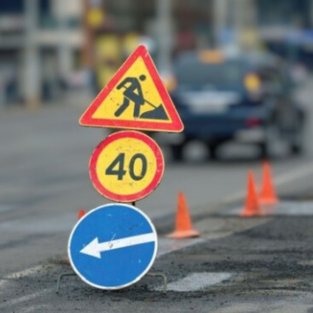 Roadwork signs