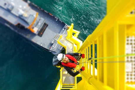 climbing a ladder
