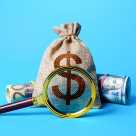 money bag with dollars and euros