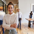 female professional with positive body language
