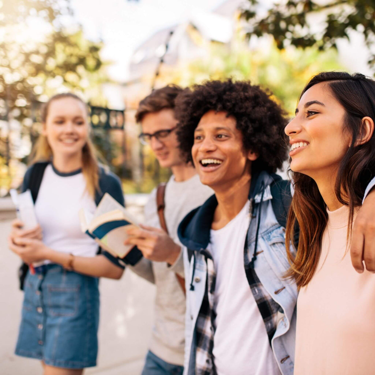 group of college students smiling 