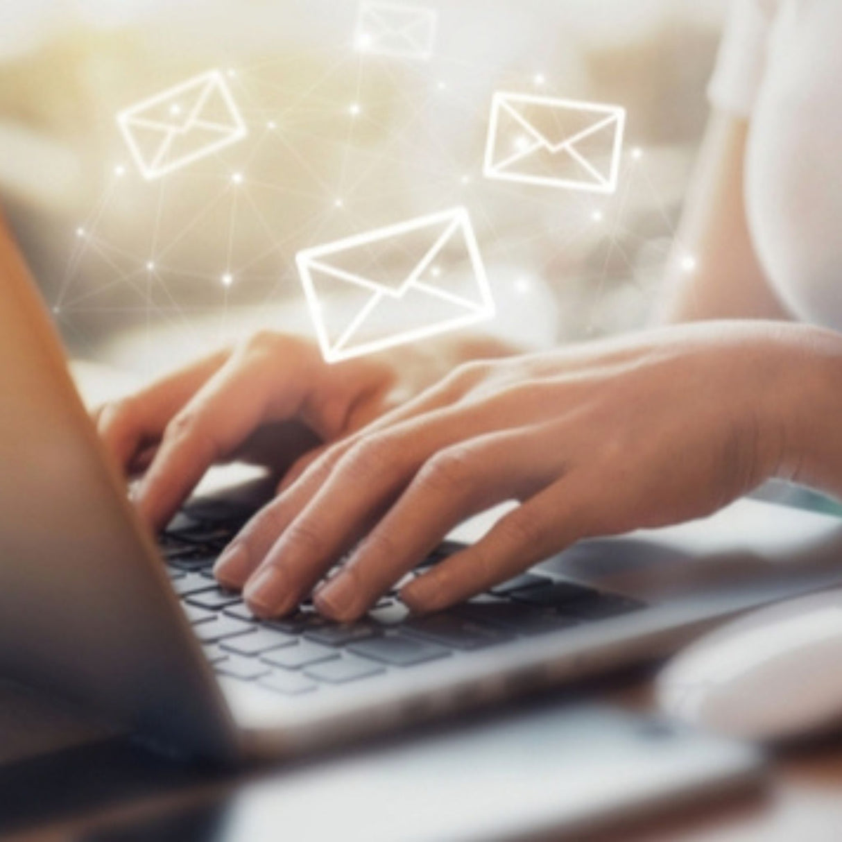 woman writing email